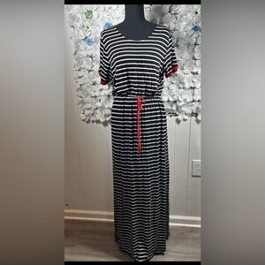 EXITS Maxi Dress Women L Striped
